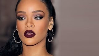 Sexy &amp; Vampy Rihanna Makeup | Black Cherry Lips &amp; Burgundy Smokey Eyes | MissJessicaHarlow