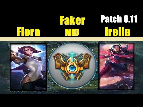 Faker | FIORA vs IRELIA | FIORA Mid | KOREA Challenger Gameplay | Patch 8.11