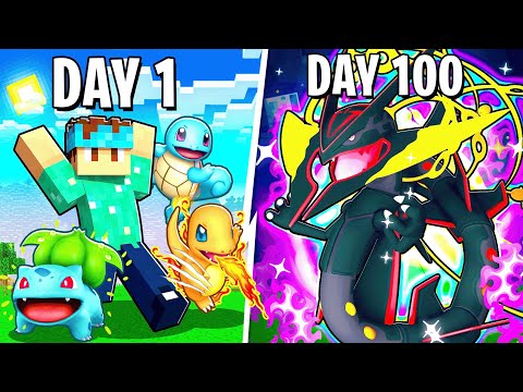 I Spent 100 DAYS In Minecraft PIXELMON! [FULL MOVIE]