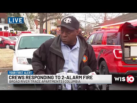 Columbia Fire Chief holds press conference at the scene of 2-alarm apartment fire