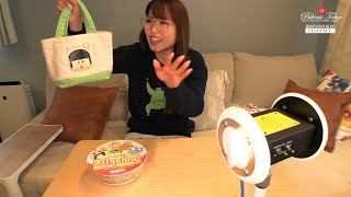 激推しの「まめきちまめこ」グッズ全身コーデでスガキヤを初めて食べる所をバイノーラルマイク使って撮影してみた！