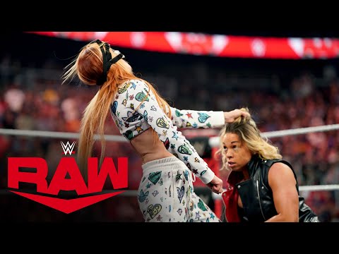 Becky Lynch uses Trish Stratus' face mask to headbutt Zoey Stark