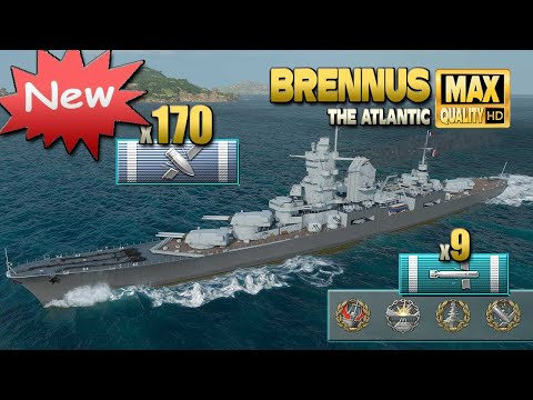 NEW French cruiser Brennus on map "The Atlantic" - World of Warships