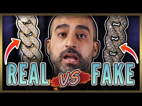 Real Vs Fake Iced Out Cuban Link Gold Chain Comparison