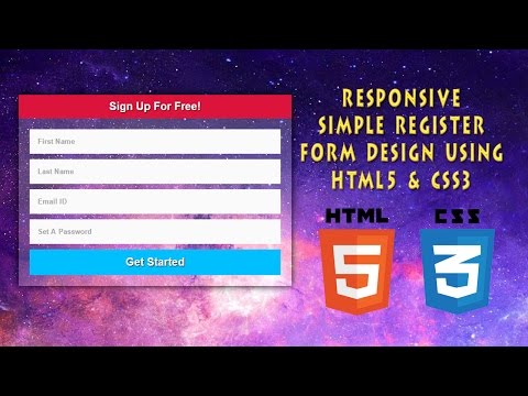 Register Form Design Using HTML5 CSS3 | Responsive | Web Design | Part 1