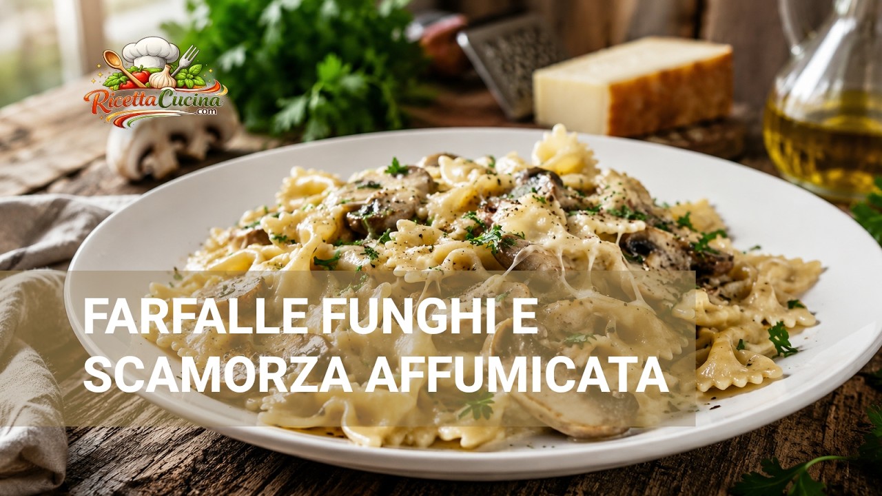 Anteprima video di Farfalle Funghi e Scamorza Affumicata