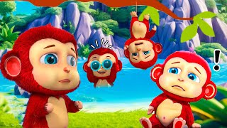 5 Little Rainbow Monkeys | Newborn Baby Songs & Nursery Rhymes @JugnuKidsvideos