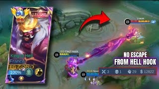 No one Escape From Franco Hook || Franco gameplay #moba5v5 #mobilelegends #francohook 