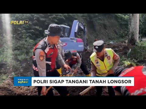 POLRES BATU SIGAP TANGANI TANAH LONGSOR DI DESA SIDODADI