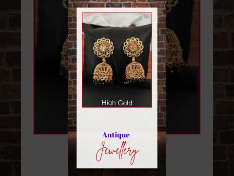 Brass / copper green antique jewelry high gold polish fancy ...