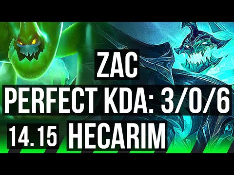 ZAC vs HECARIM (JGL) | 3/0/6, 71% winrate | VN Grandmaster | 14.15