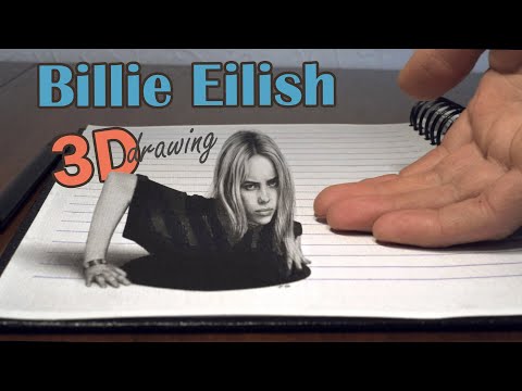 3d drawing of billie eilish by stefan pabst