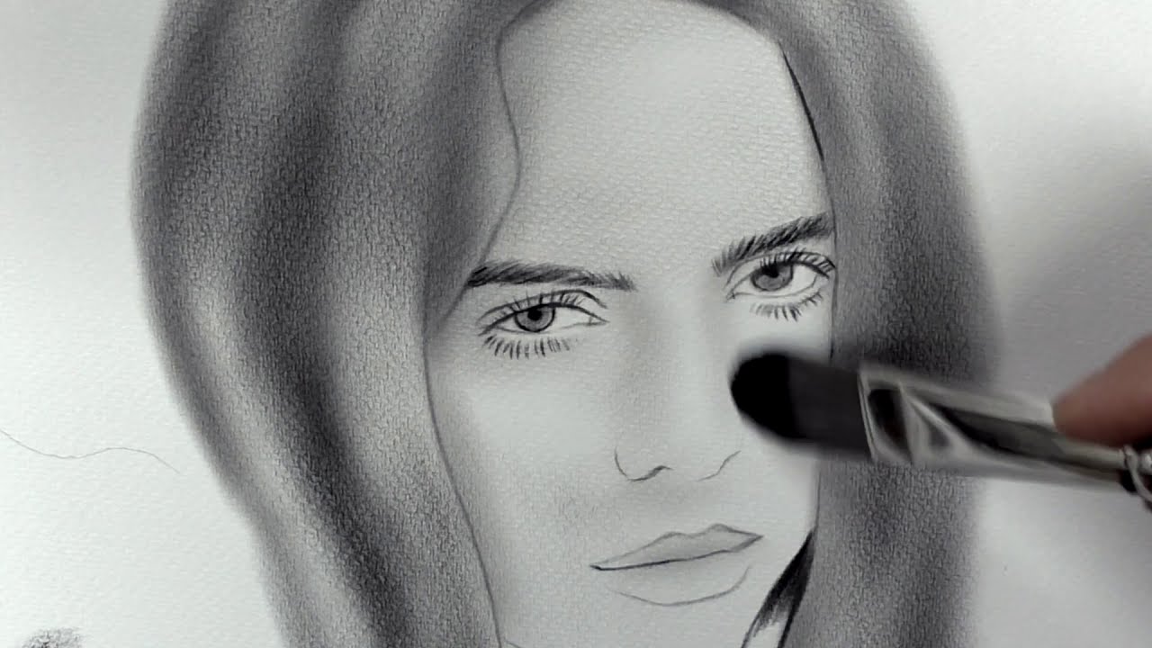 3d drawing of billie eilish by stefan pabst