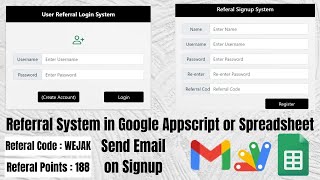 How to create a User login and Signup Referral System using Google Appscript | R22