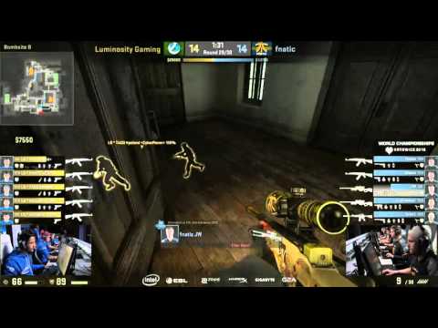 JW grenade AWP and flusha triple kill - fnatic Luminosity Gaming CS:GO IEM Katowice 2016 Final