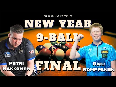 Petri Makkonen vs Riku Romppanen -New Year 9-Ball Open FINAL !!