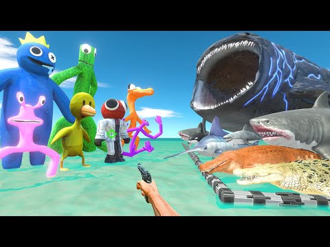 FPS Avatar Aquapark Rescues Sea Monsters and Fights Rainbow Friends - Animal Revolt Battle Simulator