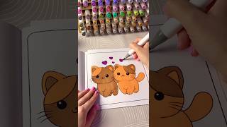 Download lagu Only 3 Markers?! Satisfying Cat Coloring Book 🎨😻 #asmr #ohuhu #coloring #coloringbook #art #cats mp3
