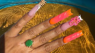 CUTE SUMMER SET|RECREATING A PINTREST NAIL SET|POLYGEL NAIL ART TUTORIAL