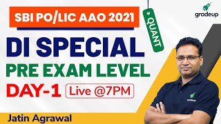 SBI PO & LIC AAO 2021 | DI Special Classes | Day-1 |Pre Exam Level | Quant | Jatin Agrawal | Gradeup