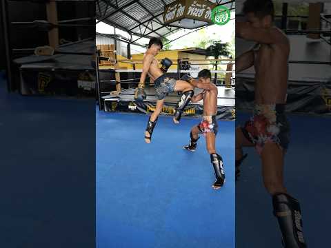 Muay Thai Training - Lead Low Kick to Jump Knee with Kru Four