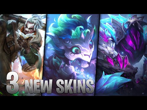 3 NEW SKINS -  Firelight Ekko, Elderwood Gnar & Rek'Sai - League of Legends