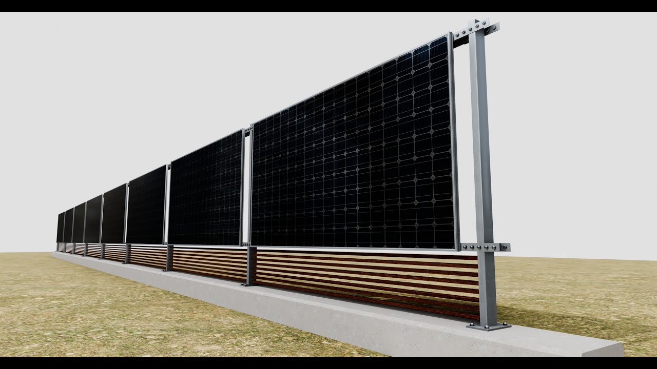 Mur de panneaux solaires type 1 Modèle 3D