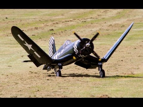 1/4 SCALE RC COMP ARF F4U CORSAIR  FOLDING WINGS MOKI 250cc 5 CYLINDER RADIAL LMA EAST KIRKBY - 2016