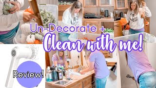 MOM LIFE CLEANING MOTIVATION |AIRSEE Electric Spin Scrubber| UN-DECORATE + CLEAN MY SHOWER WITH ME
