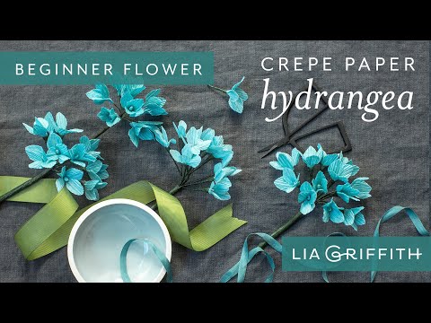 How to Make a Crepe Paper Hydrangea Bloom - Botanical Garden Starter Flower