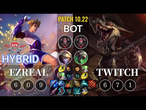 APK HyBrid Ezreal vs Twitch Bot - KR Patch 10.22