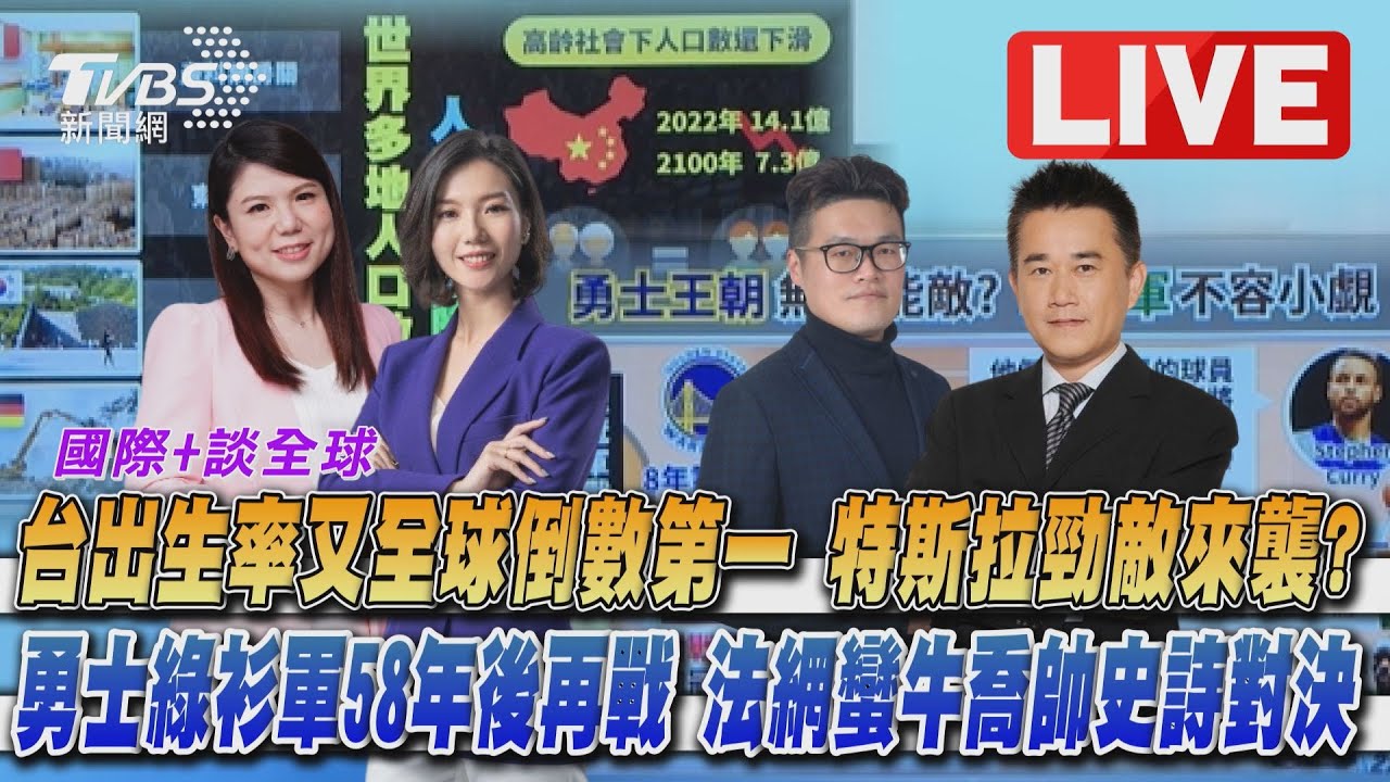 《TVBS國際+談全球》台出生率全球最低!勇士、綠衫軍隔58年再度交手