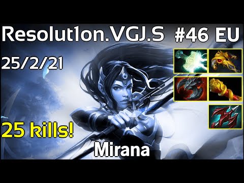 25 kills! Resolut1on [VGJ.S] Mirana - Dota 2  7.17