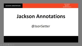 Jackson Deserialization - 2 - @JsonSetter