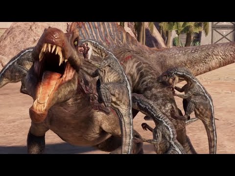 Spinosaurus vs T-Rex, I-Rex, I-Raptor, Scorpios Rex, JP3 Raptor, Giga, Carcha, Acro & Allo (4K60FPS)