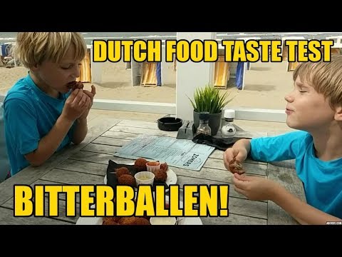 Dutch Food Taste Test - Bitterballen! Strange Food Challenge by Supertwins TV
