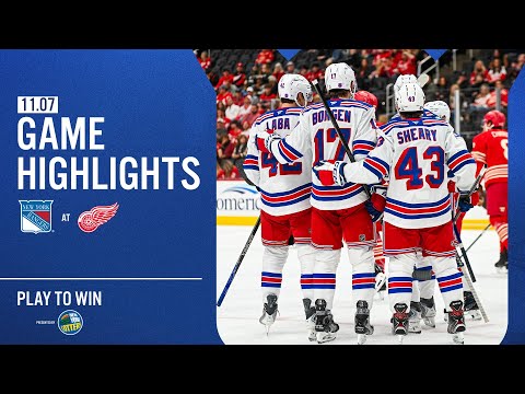 GAME HIGHLIGHTS | 2025-26: New York Rangers at Detroit Red Wings (11/7/25)