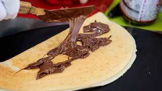 The Korean Nutella Crepe of the Crépée Master Grandfather, Famous Papa's Crepes / Korean Street Food
