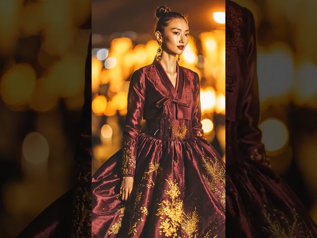 Vídeo relacionado con ZNLFS Vestido tradicional coreano de Hanbok de manga larga para mujer, disfraz de palacio, boda, baile, con detalles florales bordados, L