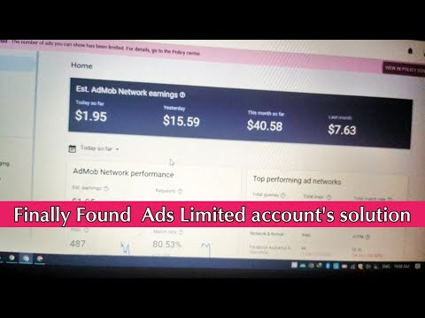 Finally Found Ads Limited Account Solution - Admob ads limited account problem - 14 May 2021