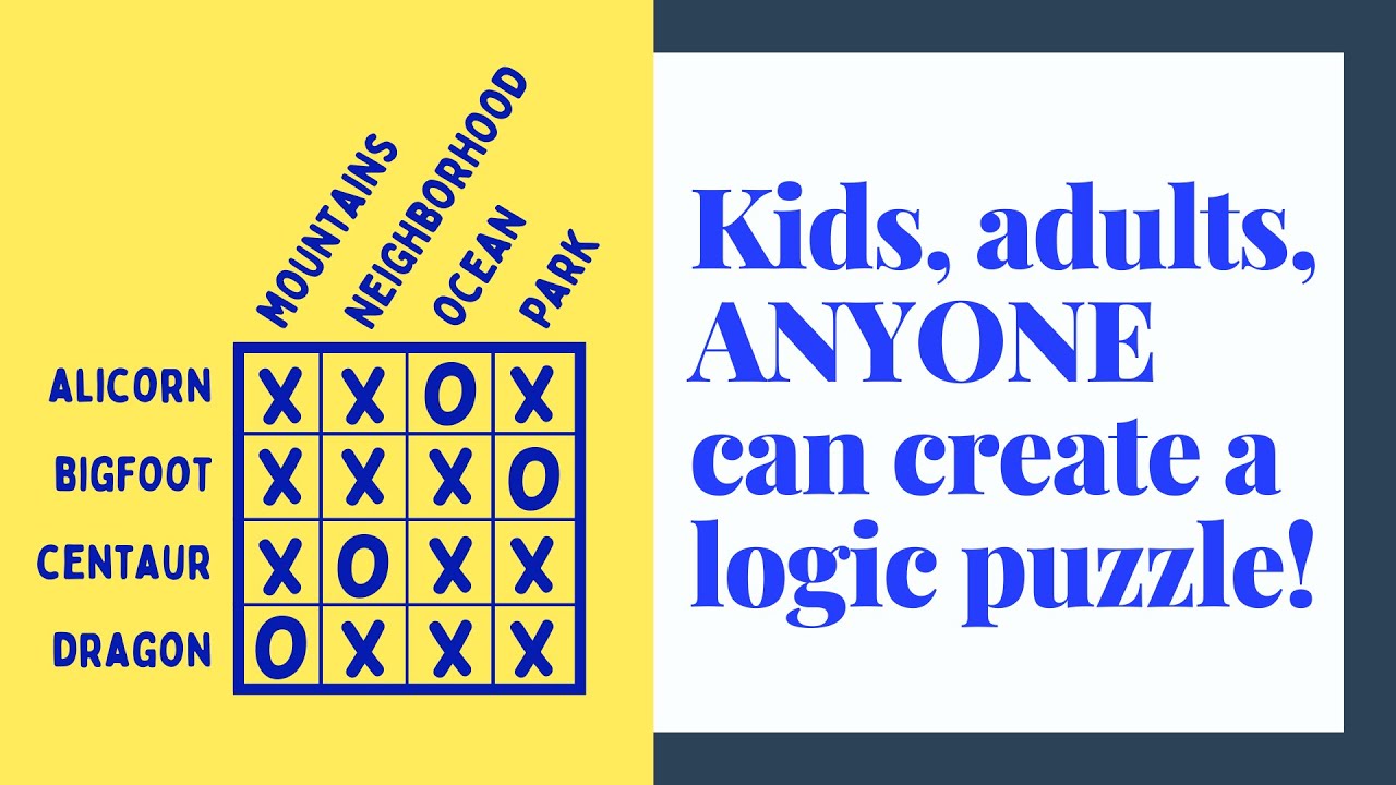 Kids, adults, anyone can create logic puzzles!