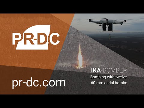 IKA-BOMBER drone - Bombing with twelve 60 mm aerial bombs