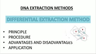 Differential Extraction Method|| DNA Extraction Methods||