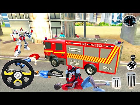Firefighter Robot Transform Truck - Emergency Rescue Simulator - Android Gameplay