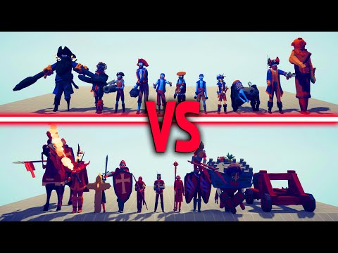 MEGA PIRATE TEAM vs MEGA MEDIEVAL TEAM - Totally Accurate Battle Simulator | TABS