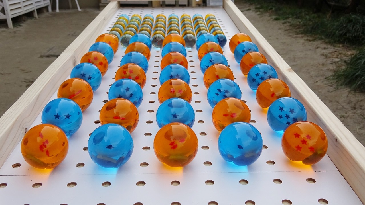 Marble Circuit ☆ Dragon Ball & Handmade Wooden Domino Slope Course