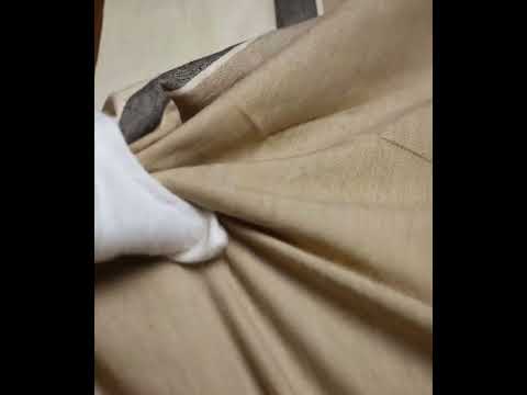 Stripe White & Beige Pure Cotton 152 GSM Handwoven Fabric — video