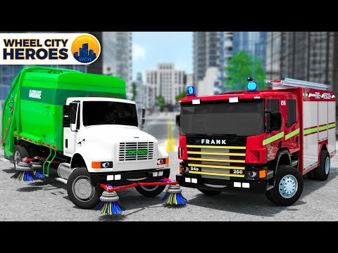 Police car Lucas could not catch the intruder but friends helped to catch Wheel City Heroes