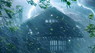 Heavy Rain & Thunderstorm Help You Sleep Instantly | ASMR Rain & Thunder on a Tin Roof | White Noise