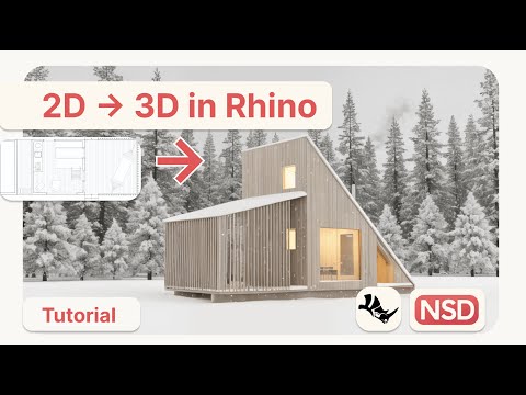 Rhino Complete Tutorial: Model Building from 2D Drawings Floor Plan + Elevations.
